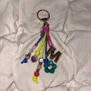 Free People Initial M Eclectic Beaded Tassel Bag Charm